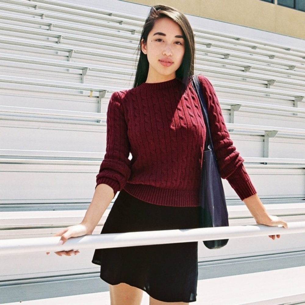 NWT American Apparel Burgundy Sweater XS